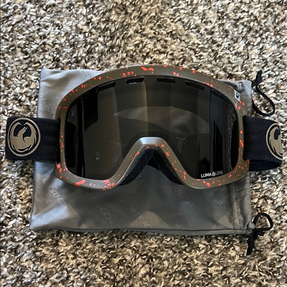 LumaLens Black and Red Men's Snow Goggles